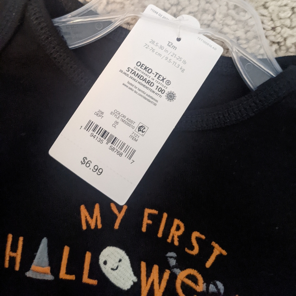 Carter's long sleeve Halloween onesie